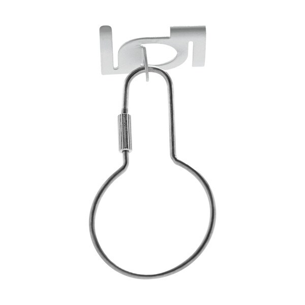 Secure Twist Ceiling Hook Kit | White Painted Steel | With Threaded Locking Pear Clip | Fits 3/32in Hole