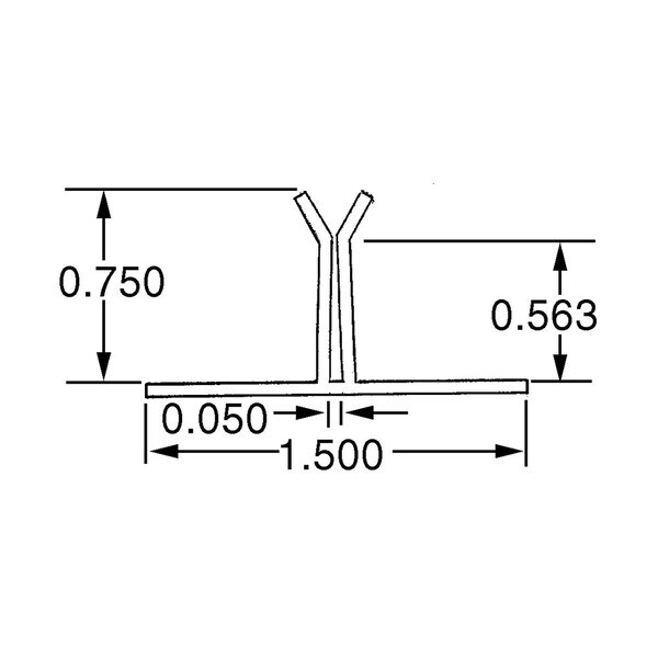 3/4in H | Clear PVC | 90 Degree Sign Holder for .050in Thick Signs | 12ft Length | 1255 Series