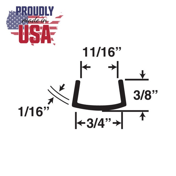 3/4in | Rigid Styrene | U Channel Moulding | 341 Series