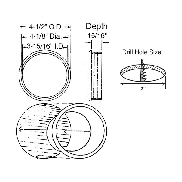 4-1/4in Dia | High Impact Styrene | Wine Ring Grommet