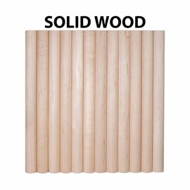 1ft Wide X 8ft High Unfinished Solid Wood Decorative Tambour Sheet 1" Half Round Slat Pattern