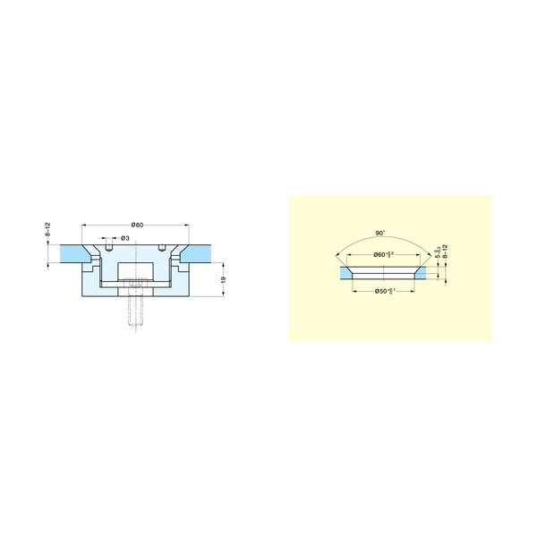 Sugatsune PoInteriorfix + 60 Glass Standoff | 7010VA Series