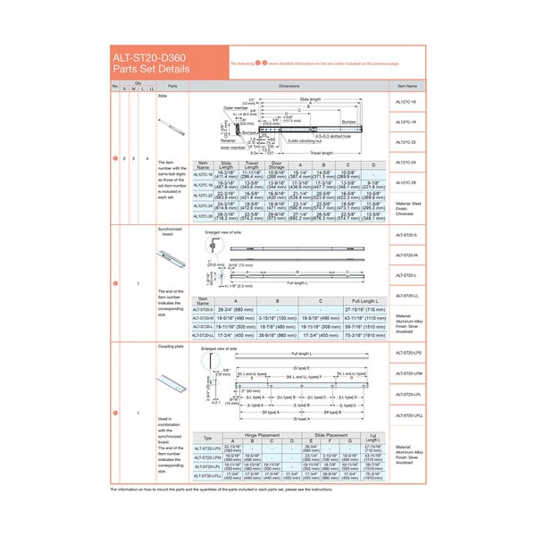 Sugatsune Inset Pocket Door Systems Slides for 1 Door Ranging from 31-1/2" to 94-1/2" High