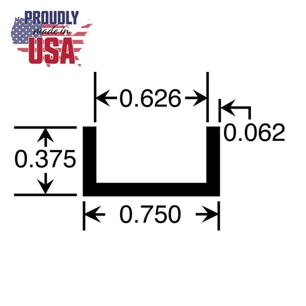 5/8in | Aluminum U Channel Moulding | ALU347 Series