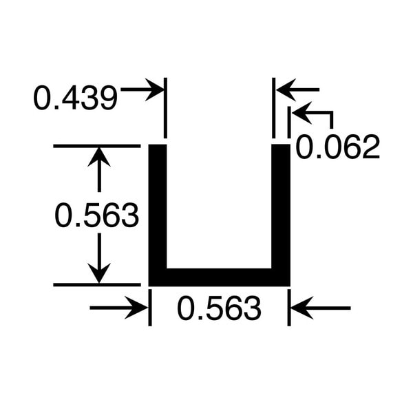 7/16in | Aluminum U Channel Moulding