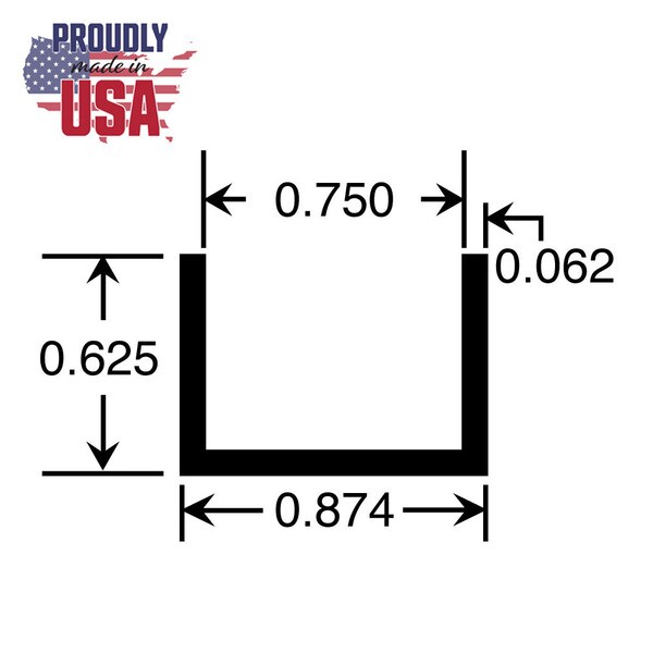 3/4in | Aluminum U Channel Moulding