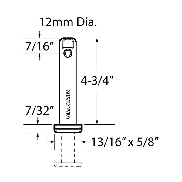 13/16in x 5/8in x 4-3/4in H | Black Polypropylene Base with Stainless Steel Post | Concealed Metal Base Leveler