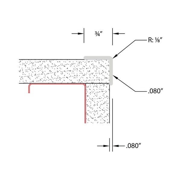 3/4in x 3/4in x 5/64in (.080in) Thick | Textured PVC Corner Guard | 90° Angle Moulding