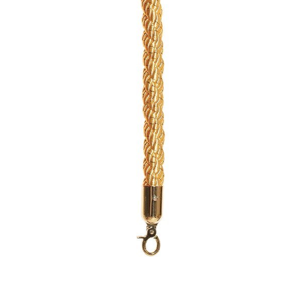 Gold Braided Premium Rope with Polished Brass Snap Hook 4' Length