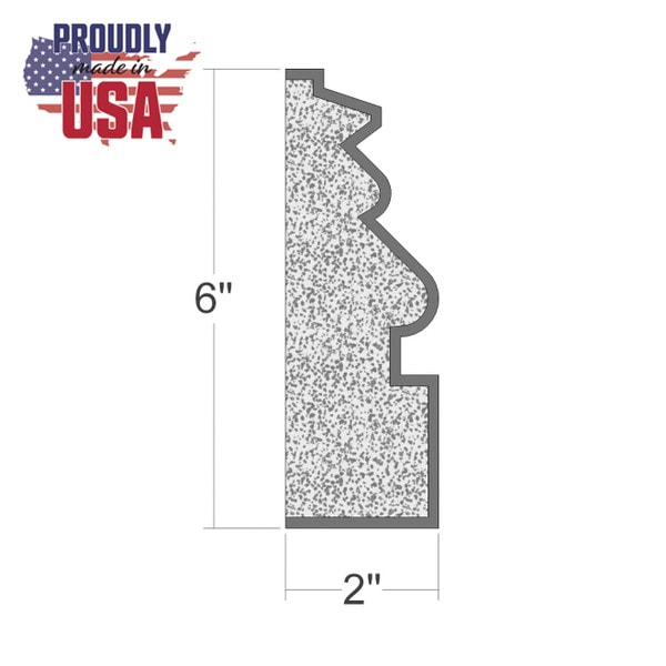 6" High x 2" Deep Acrocore EPS Base for 8" Wide Column