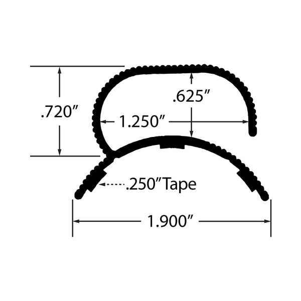 Black Vinyl Wire Management for Round Table Legs with Adhesive - 5' Lengths