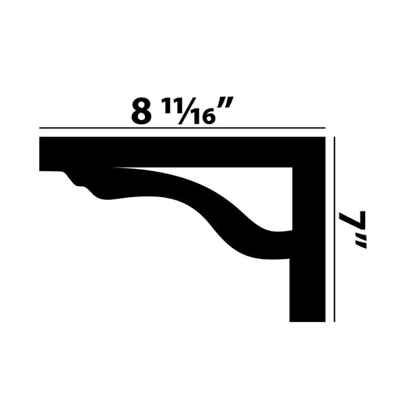 11in W x 8-11/16in H | Primed White | Stair Bracket