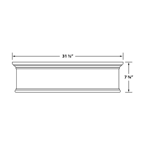 7-3/4in H x 31-1/2in W x 1-3/4in Proj | Primed White Polyurethane | Door Surround Applique