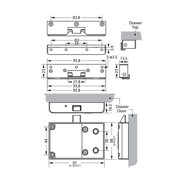 Invisible RFID Function Concealed Digital Lock for Drawer Slides