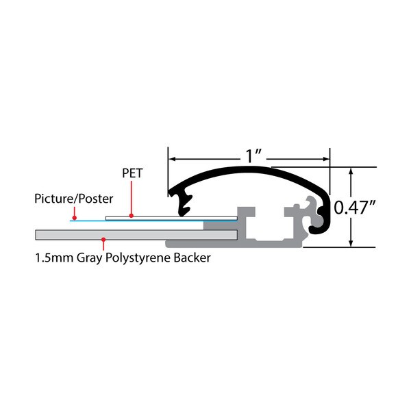 Aluminum Snap Frame | 1in Profile 8 1/2in X 11in