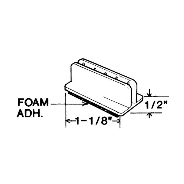 White Sign Holder W/Foam Tape Holds .060 To .070