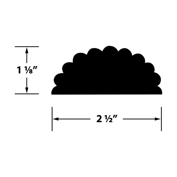 1-1/8in Thick x 2-1/2in W x 4ft Long | Half Round Column