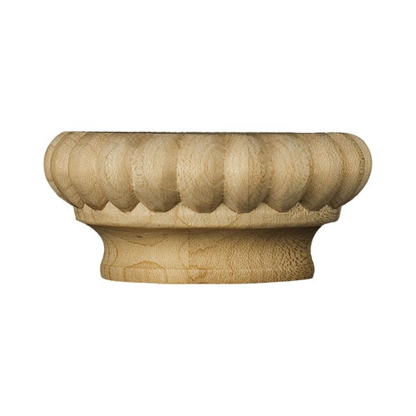 2-7/8in W x 1-1/4in H | Solid Hardwood | Carved Cap