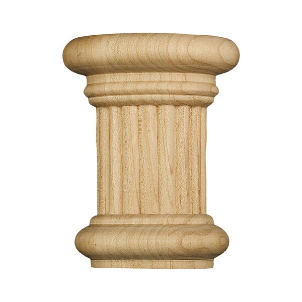 4in W x 5-3/8in H | Solid Hardwood | Reeded Universal Cap or Base