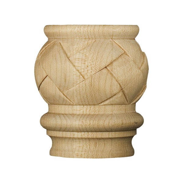 2-1/2in W x 2-7/8in H | Solid Hardwood | Universal Weaved Round Cap or Base