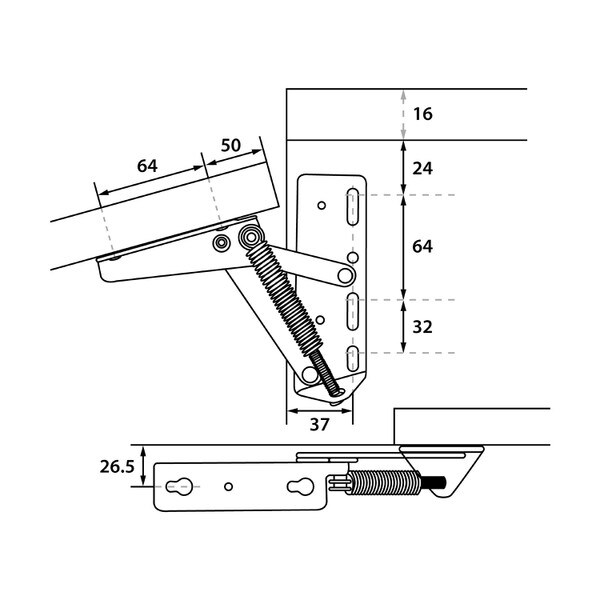 Lift Up Hinge Mechanism