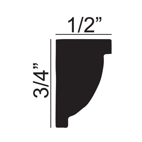 3.4" Wide x 1/2" Projection Maple Egg and Dart Moulding 8' Length