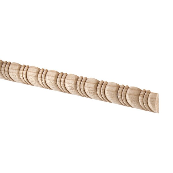 1/2" Wide x 3/16" Projection Unfinished Maple Wood Rope Accent Moulding 4' Length