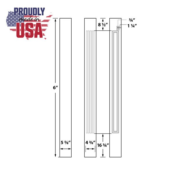 8' High x 6" Wide Non-Tapered PVC Craftsman Series Fluted Decorative Column