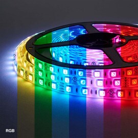 3/8" (10mm) Wide LED Tape Flexible Strip Lighting | 5050 Chip RGB 3.5 Watts 24V IP65 UL