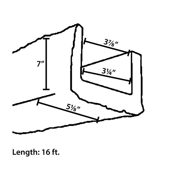 5-1/4in W x 7in H | Polyurethane Rough Sawn Faux Wood Beam | 16ft Long