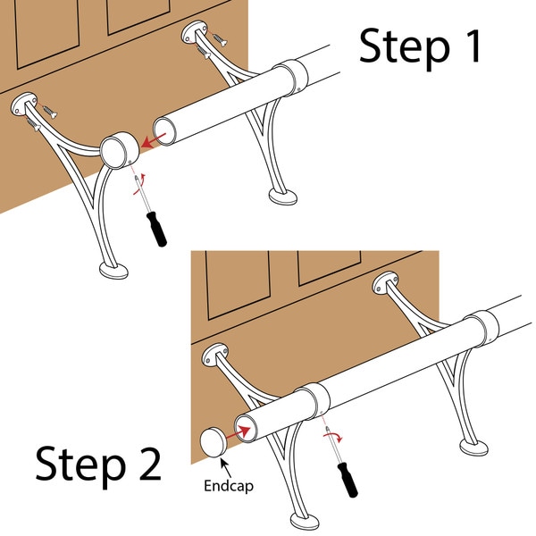 2in Dia x 20ft Long | Stainless Steel | Complete Bar Foot Rail Kit