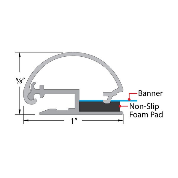 96" Clear Anodized Alum Poster Holder Rail (243.84 Cm)