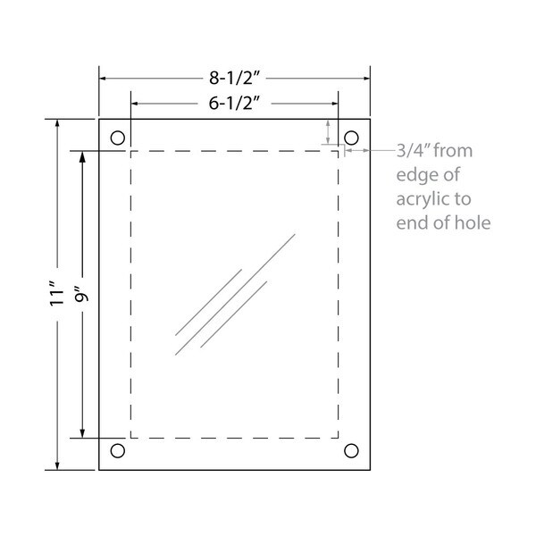 8 1/2"X11" Premium Wall Sign Kit W/ 4 Standoffs