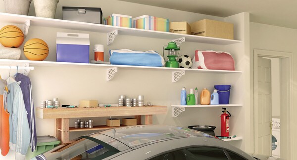 White Shelf & Rod Center Support