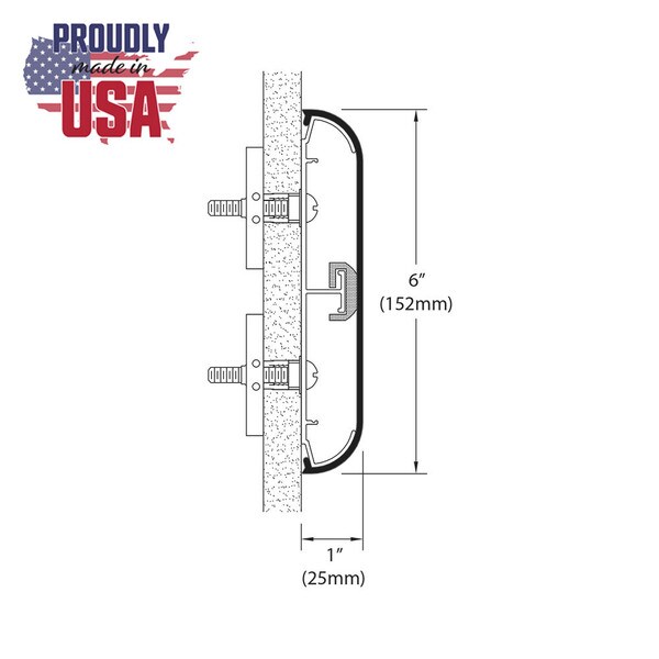 6in W | Textured Vinyl with Aluminum Retainer | Retainer Wall Guard