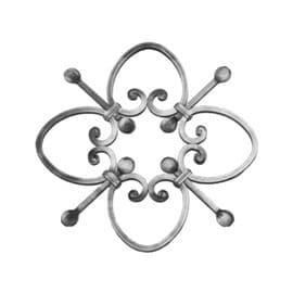 1/2" Square x 18-5/16" Dia Wrought Iron Rosettes