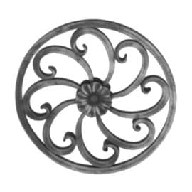 7/16" Square x 11 5/8" Dia Wrought Iron Rosettes