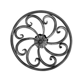 7/16" Round 11 5/8" Dia Wrought Iron Rosettes