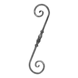 1/2" Round x 4-5/16" W x 17-3/4" H x Wrought Iron Scroll