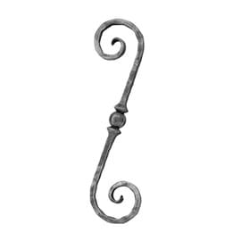 1/2" Square x 4-5/16" W 17-3/4" H x Wrought Iron Scroll