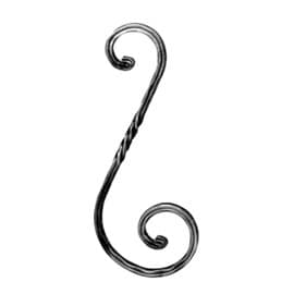 1/2" Square x 6-1/8" W x 15-3/4" H Wrought Iron Scrolls