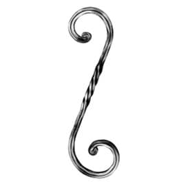 1/2" Square x 4-5/16" W x 14-9/16" H Wrought Iron Scrolls