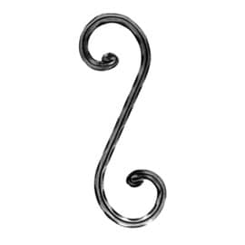 1/2" Square x 3-3/4" W x 11-7/16" H Wrought Iron Scrolls