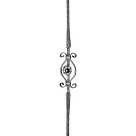 9/16" Square x 4-5/16" W x 35-7/16" H Wrought Iron Balusters