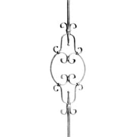 1/2" x 1/2" x 10-1/4" W x 35-7/16" H Wrought Iron Balusters