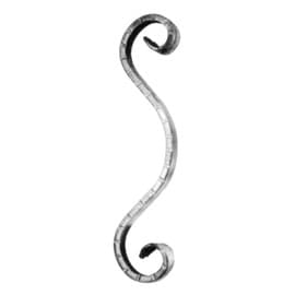 1/2" x 1/4" x 2" x Wide x 9-1/16" H Wrought Iron Scrolls